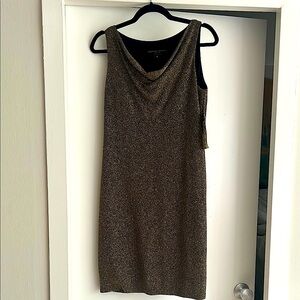 NWT Donna Ricco vintage gold metallic sparkle sleeveless dress